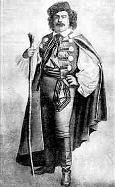 Bogomir Korsov in the title-role of Rakhmaninov's opera Aleko at its première in the Moscow Bol'shoi Theatre on 27 April/9 May 1893