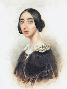 A portrait of Pauline Viardot in 1843, painted by Petr Sokolov (1791-1848) during her first tour to Russia